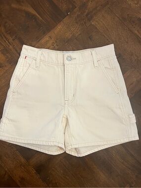 Aritzia Sunday Best Demo Cargo Jean Short in Cream "Unbleached" Size 23